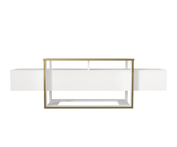 Hanah Home Mueble para TV Blanco y Dorado